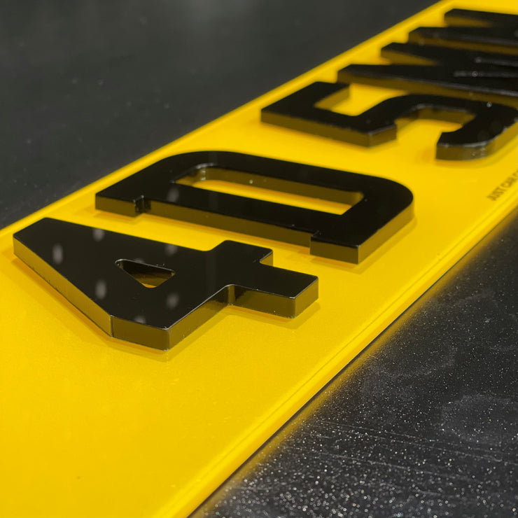 4D Number Plate 5MM | Just Number Plates